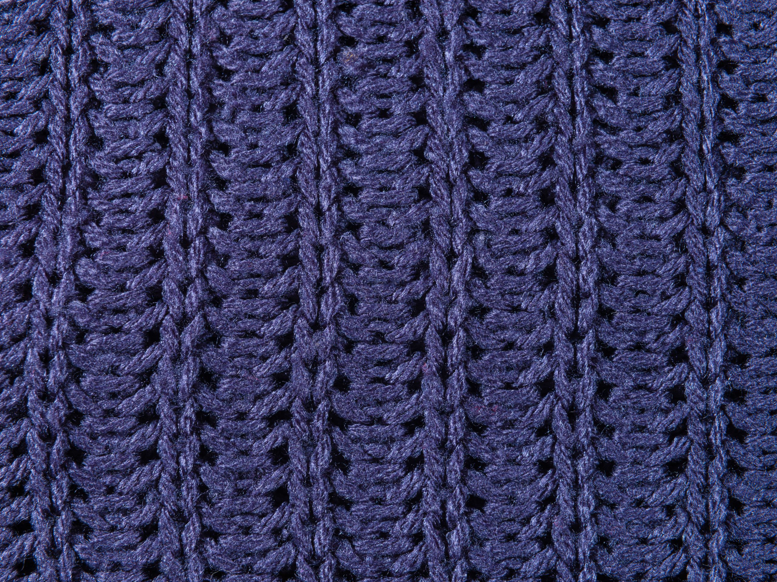 Tissu laine tricotée bleue motif complexe
